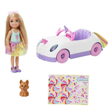 Barbie - Poupée Chelsea Avec Voiture - Coffret Poupée Mannequin - 3 Ans Et +