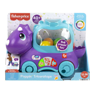 Fisher-Price Poppin’ Triceratops Interactive Ball Popper Pull Toy