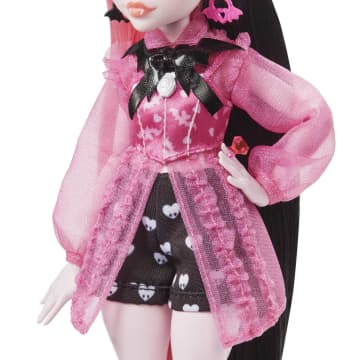 Monster High Κούκλα, Ντρακουλόρα Με Μικρή Νυχτερίδα, Ροζ Και Μαύρα Μαλλιά