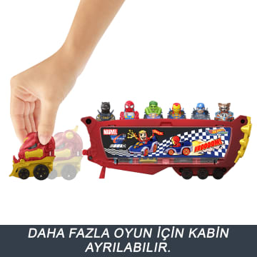Hot Wheels Racerverse Marvel Hulkbuster Tır, 10 Oyuncak Araba Saklayabilir, Çıkarılabilen Ve Kapağı Açılabilen Kabinin Içinde Oturan Sabit Bir Figür Bulunur - Image 3 of 6