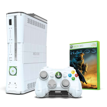 Mega Microsoft Xbox 360 Replica Building Toy Kit With Lights (1342 Pieces) For Collectors