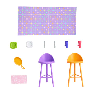 Barbie-Maison De Vacances-Coffret Et Poupée, 4 Zones Et 11 Accessoires - Image 4 of 6