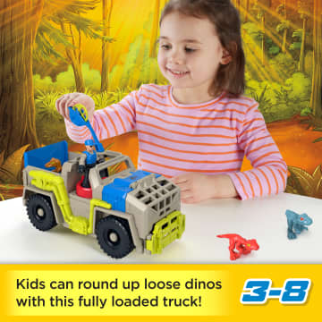 Imaginext Jurassic World Track & Transport Dino Truck Vehicle & Figure Set, 8 Pieces - Image 2 of 6