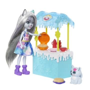 Enchantimals Warmin' Up Cocoa Stand With Hawna Husky & Whipped Cream Dolls