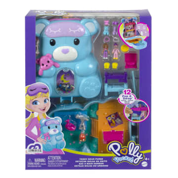 Polly Pocket Mini Toys, Wearable Purse Compact Playsets with 2 Dolls