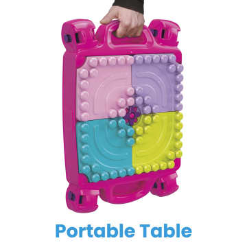 Mega Bloks Toy Blocks Blue Build N Learn Table With Storage (30 Pieces) For Toddler