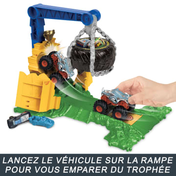 Hot Wheels - Coffret Monster Trucks Arena Smashers Défi Rhinomite - Camion De Destruction - 4 Ans Et + - Image 3 of 6