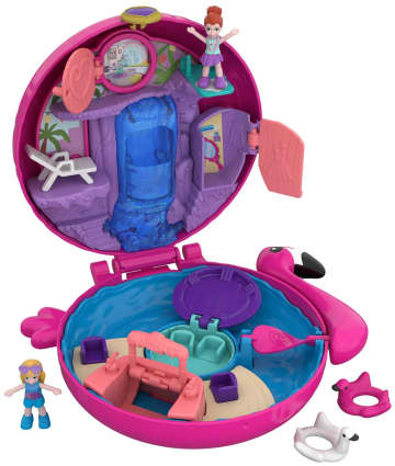 Polly Pocket Big Pocket World – Opblaasbare Flamingo – Micro