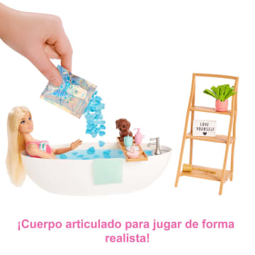 Barbie Bienestar Muñeca Rubia Con Bañera