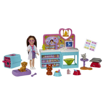 Barbie Chelsea Dierenarts Pop (brunette) en Speelset