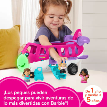 Avión De Juguete Avión De Ensueño De Barbie De Little People Con Luces, Música Y 3 Figuras, Juguetes Para Niños Y Niñas En Edad Preescolar, Versión Multilingüe