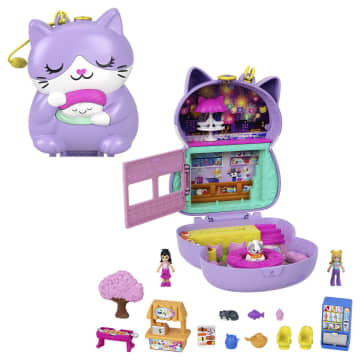 Polly Pocket Gattino Sushi Cofanetto, Playset Con 2 Bambole E 12 Accessori