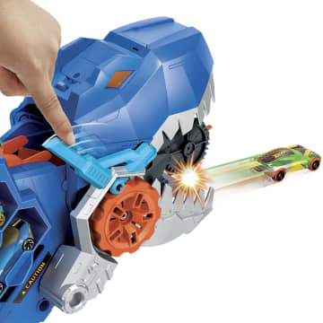 Hot Wheels City Ultieme Vrachtwagen, Transformeert In Een T-Rex Met Racebaan, Opbergplek Voor Meer Dan 20 Auto'S
