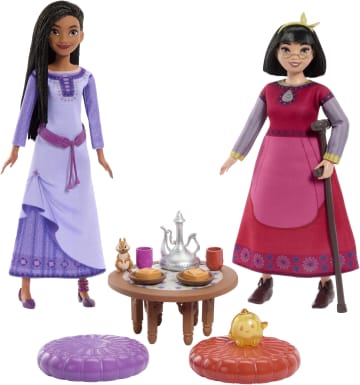 Conjunto De Juego Hora Del Té Con Mi Mejor Amiga De “Wish: El Poder De Los Deseos” De Disney Con 2 Muñecas De Moda, 2 Figuras, 1 Mesa Y 10 Accesorios Temáticos