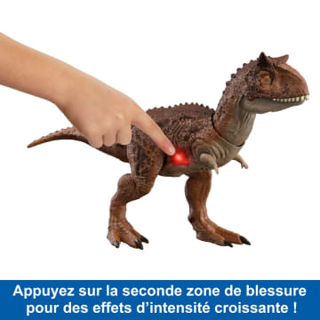 Jurassic World - Carnotaurus Morsures De Combat - Figurine Dinosaure - 4 Ans Et +