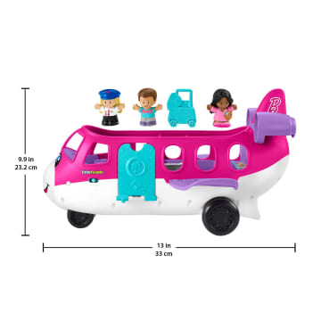 Avión De Juguete Avión De Ensueño De Barbie De Little People Con Luces, Música Y 3 Figuras, Juguetes Para Niños Y Niñas En Edad Preescolar, Versión Multilingüe