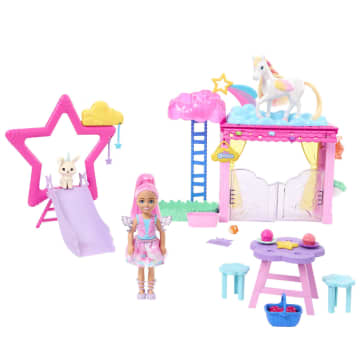 Conjunto Barbie A Touch Of Magic Con Muñeca Barbie Chelsea Y Caballo Pegaso De Juguete