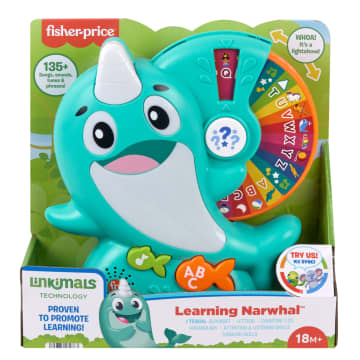 Fisher-Price Linkimals Interactive Learning Toy for Toddlers with Lights & Music, Learning Narwhal, UK English Version