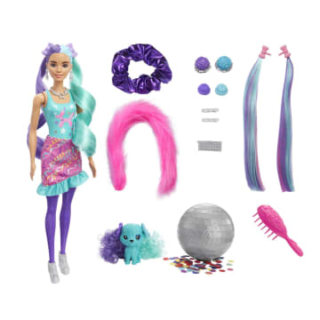 Кукла Barbie Сюрприз из серии Блеск: Сменные прически в непрозрачной упаковке 25 сюрпризов