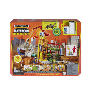 Conjunto De Juego De Construcción De Action Drivers De Matchbox Con Luces Y Sonidos Y 1 Vehículo De Construcción - Imagen 6 de 6