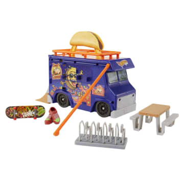 Hot Wheels Skate Tacotruck Speelkoffer Met 1 Vingerboard En 1 Paar Schoenen
