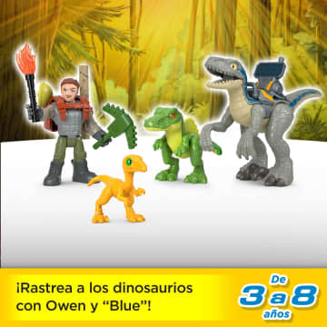Owen Grady Y Blue De Jurassic World De Imaginext, Pack Rastreo De Dinosaurios, Juguetes De Dinosaurios De 12 Piezas
