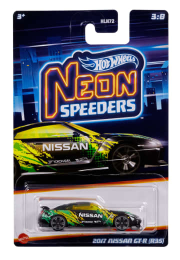 Coches Neon Speeders De Hot Wheels, 1 Coche De Juguete Metálico Con Diseños De Neón