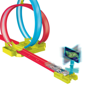 Hot Wheels Neon Speeders Pista De Acrobacias Láser Conjunto De Pista