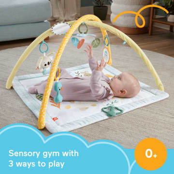 Fisher-Price Simply Senses Newborn Gym Baby Activity Mat With 6 Sensory Toys - Image 2 of 6