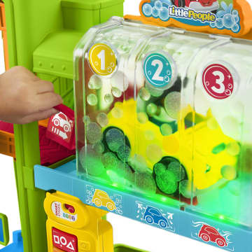 Fisher-Price Little People Leerzame Garage Met Lichtjes, Speelset Voor Peuters, 5 Speelonderdelen, Meertalige Versie