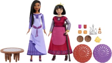 Conjunto De Juego Hora Del Té Con Mi Mejor Amiga De “Wish: El Poder De Los Deseos” De Disney Con 2 Muñecas De Moda, 2 Figuras, 1 Mesa Y 10 Accesorios Temáticos