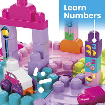 Mega Bloks Toy Blocks Blue Build N Learn Table With Storage (30 Pieces) For Toddler