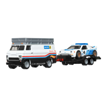 Hot Wheels Premium Collector Rally Legend Display Set, 3 Cars & 1 Transporter