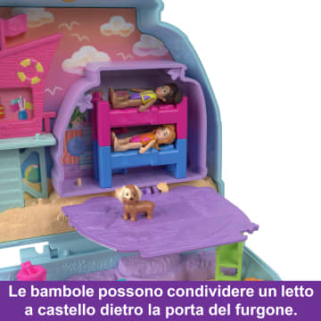 Polly Pocket Furgoncino Cucciolo Sole E Mare, Giocattolo Da Viaggio, Bambole E Playset