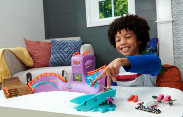 Conjunto De Juego Octopark De Hot Wheels Skate Con Tabla Fingerboard Exclusiva Y Zapatillas Para Montar En Monopatín