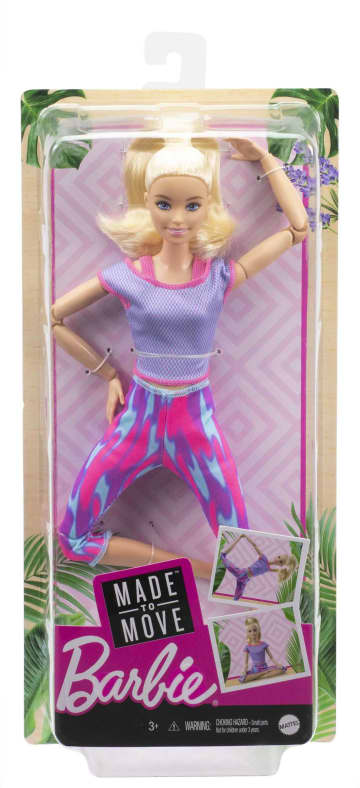 Barbie® Sonsuz Hareket Bebeği, Sarışın - Desenli Taytlı