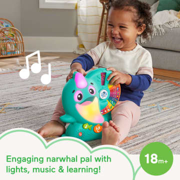 Fisher-Price Linkimals Interactive Learning Toy for Toddlers with Lights & Music, Learning Narwhal, UK English Version