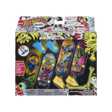 Hot Wheels - Skate - Assortiment Coffret Skates Fluorescents Tony Hawk - Fingerskates - 5 Ans Et +