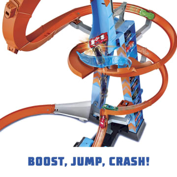 Hot Wheels Sky Crash Tower Track Set With Diecast Car