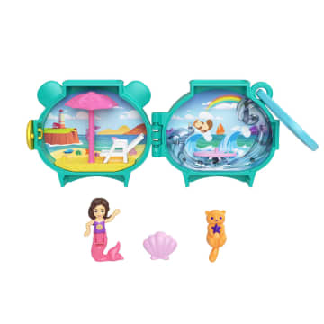 Polly Pocket Pet Connects Cofanetto Animale Impilabile, A Forma Di Animale, 2 Cuccioli (Uno Con Un Ciuffetto Di Pelo) E Pettine