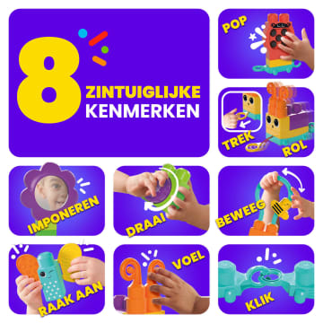 Mega Bloks Wiebel En Speel Rups, Zintuiglijk Bouwspeelgoed Voor Peuters Van 1-3 (30 Onderdelen)