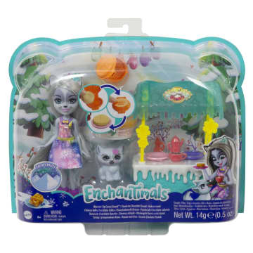 Enchantimals Warmin' Up Cocoa Stand With Hawna Husky & Whipped Cream Dolls