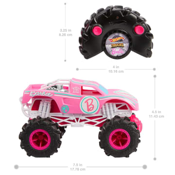 Hot Wheels Radiografisch Bestuurbare Auto'S, Barbie Monstertruck Met Afstandsbediening, Schaal 1:24