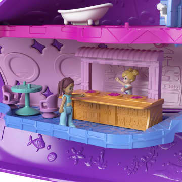Polly Pocket Avontuur in de Fonkelgrot Narwalavontuur, boot, speelset met 2 micropoppen en 13 accessoires