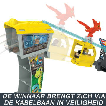 Hot Wheels Racerverse Jurassic World Blue'S Raptor Rit Baanset Met 2 Metalen Auto'S