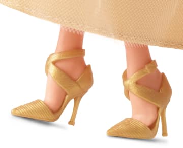 Κούκλα 2023 Holiday Barbie, Εποχιακό Συλλεκτικό Δώρο, Χρυσαφί Τουαλέτα, Ξανθά Μαλλιά - Image 4 of 6