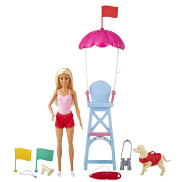Набор игровой Barbie кукла+питомец+аксессуары Пляжный спасатель