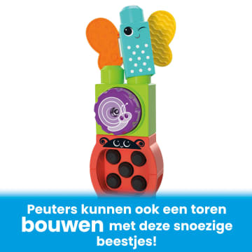 Mega Bloks Wiebel En Speel Rups, Zintuiglijk Bouwspeelgoed Voor Peuters Van 1-3 (30 Onderdelen)