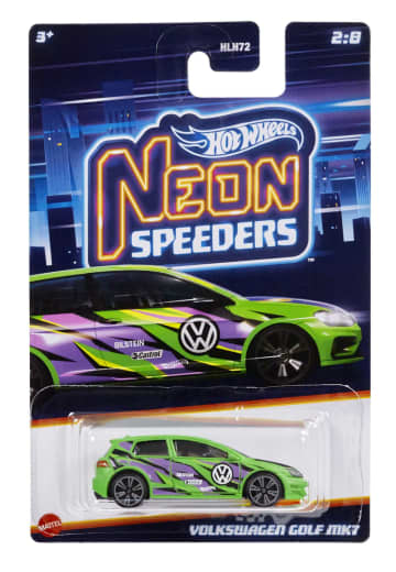 Coches Neon Speeders De Hot Wheels, 1 Coche De Juguete Metálico Con Diseños De Neón