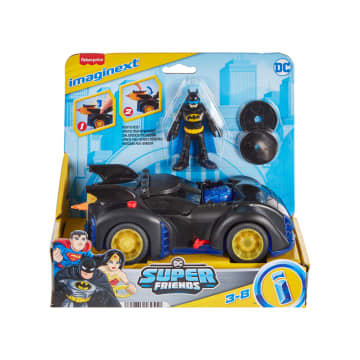 Imaginext Dc Super Friends Shake & Spin Batmobile And Batman Figure Set, 4 Pieces